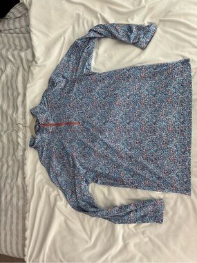 Men's Blue Geo-Print Performance Quarter-Zip Jacket